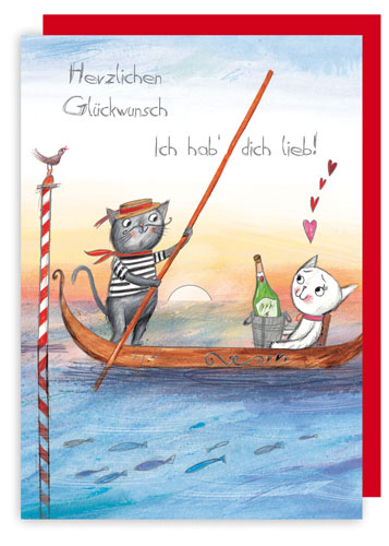 Karte HERZLICHEN GLÜCKWUNSCH - ICH HAB DICH LIEB