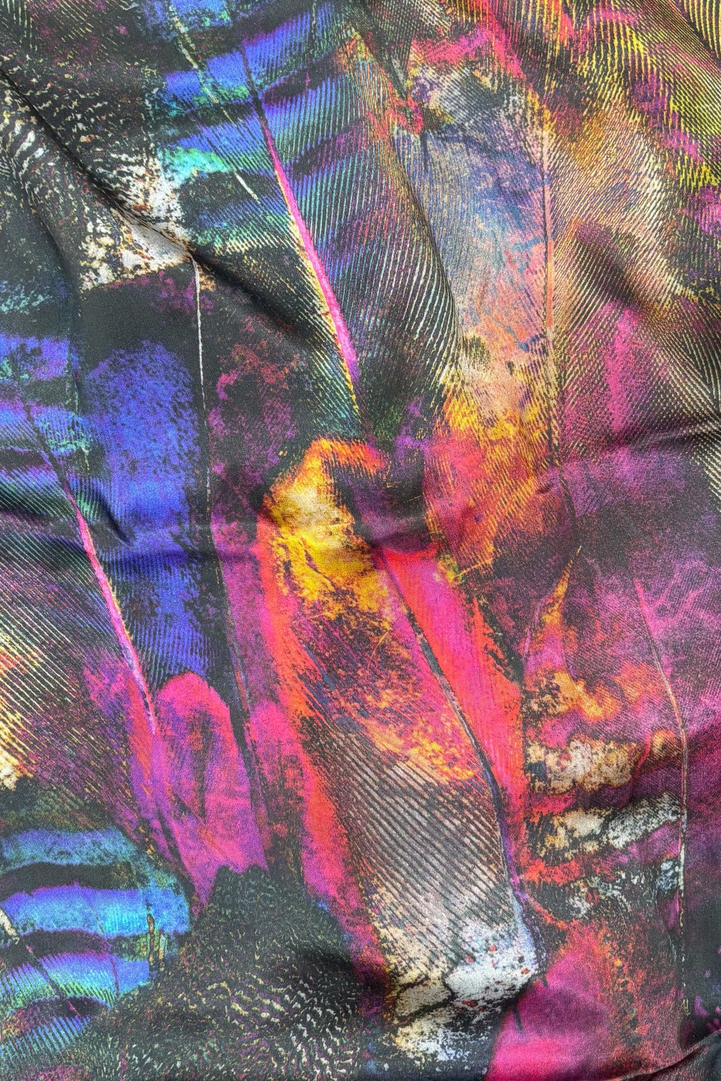 Seidenscrunchie DUNKLE FEDER