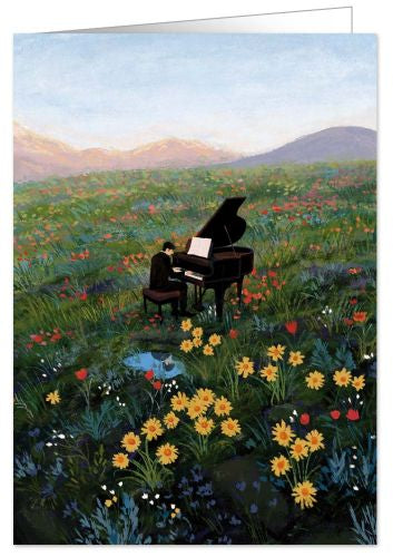 Karte PIANO IN A FLOWER FIELD