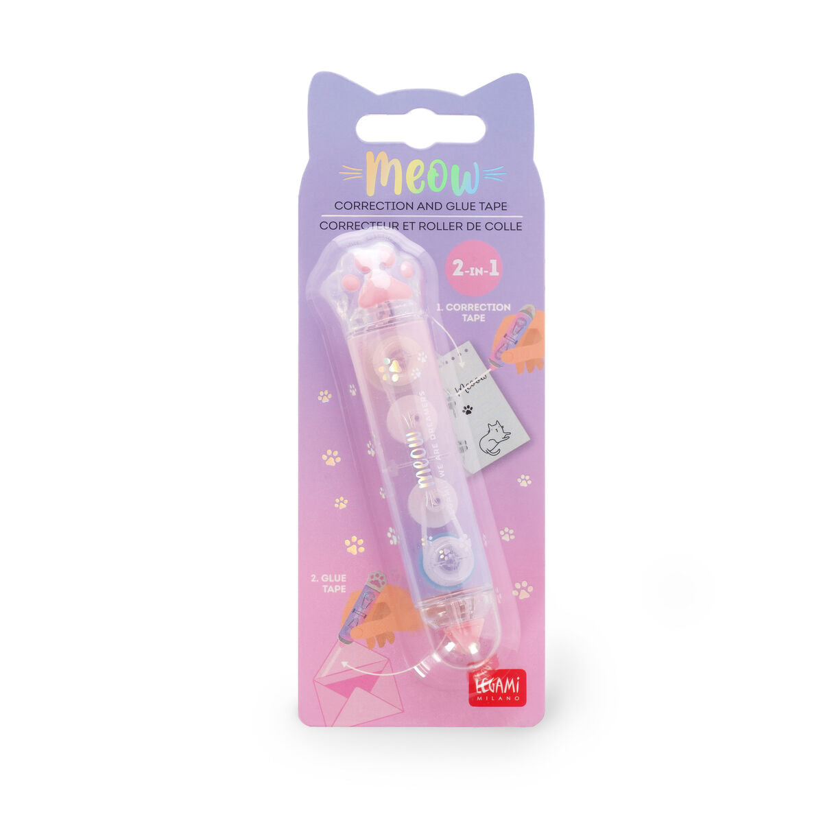 2-in-1 Korrekturroller und Kleberoller - Meow