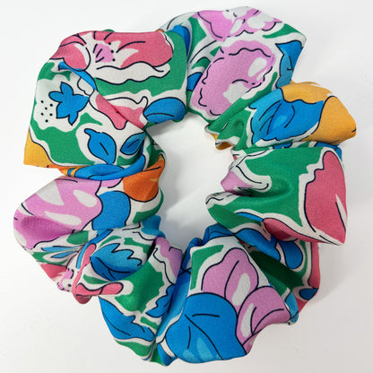 Seidenscrunchie GREEN FLOWER