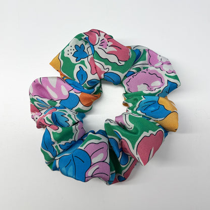 Seidenscrunchie GREEN FLOWER