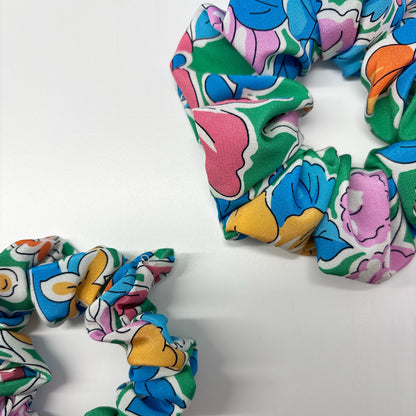 Seidenscrunchie GREEN FLOWER