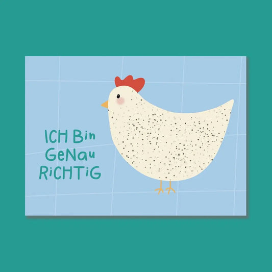 Postkarte ICH BIN GENAU RICHTIG