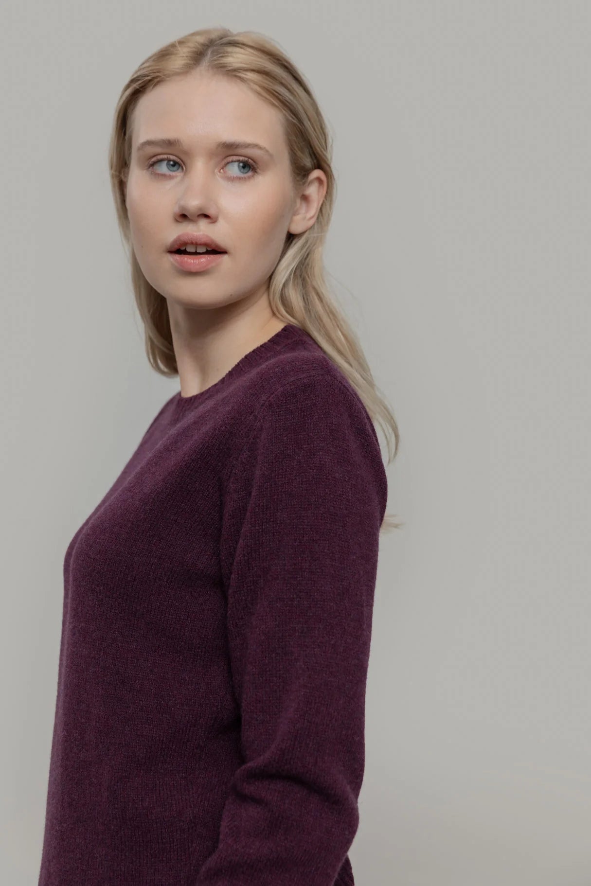 Pullover LAURA aus Wolle von RIFO in pflaume