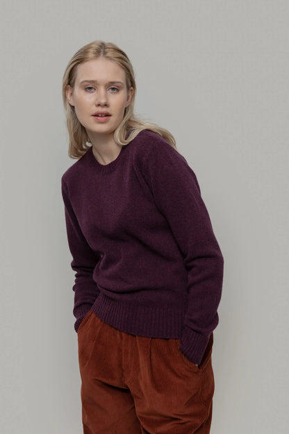 Pullover LAURA aus Wolle von RIFO in pflaume