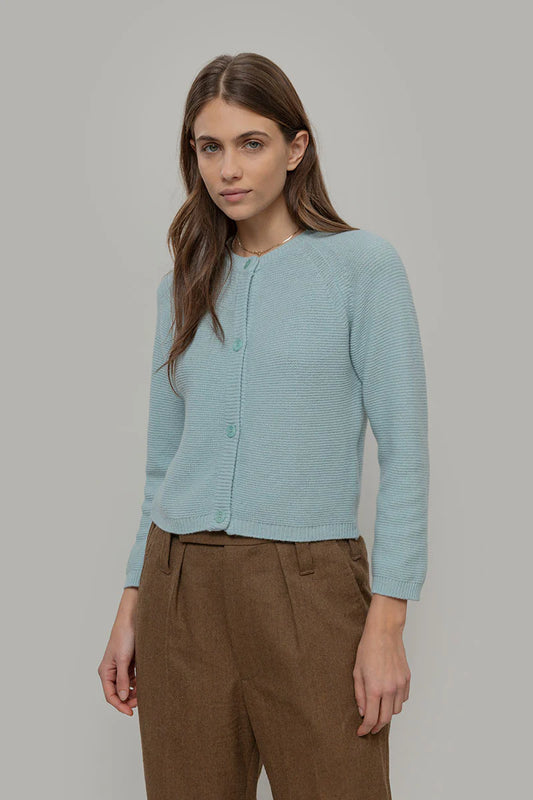 Strickjacke MAFALDA aus Kaschmir von RIFO in hellblau