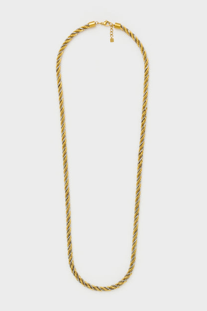 Lange Kette mit gedrehten Elementen in gold/silber von NALI