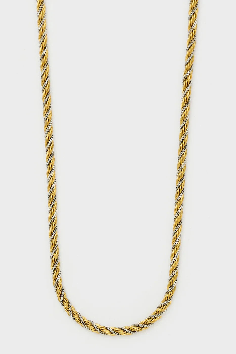 Lange Kette mit gedrehten Elementen in gold/silber von NALI