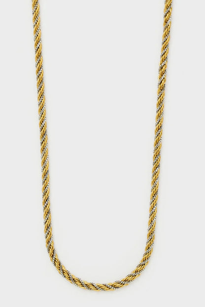 Lange Kette mit gedrehten Elementen in gold/silber von NALI