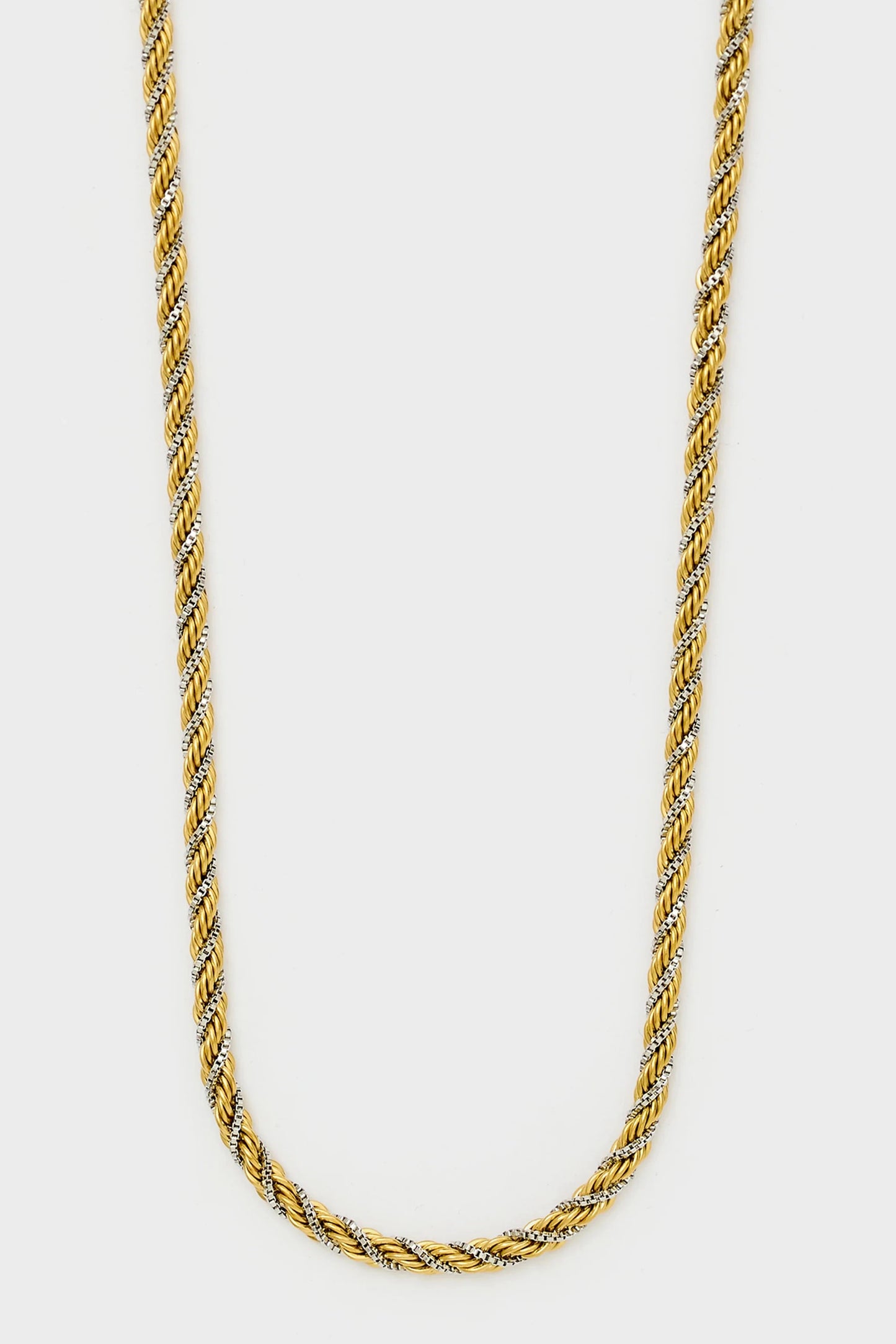 Lange Kette mit gedrehten Elementen in gold/silber von NALI