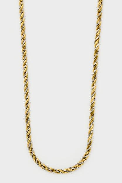 Lange Kette mit gedrehten Elementen in gold/silber von NALI