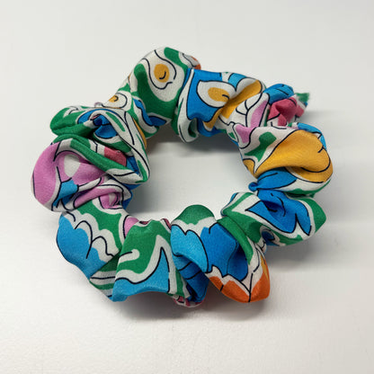 Seidenscrunchie GREEN FLOWER