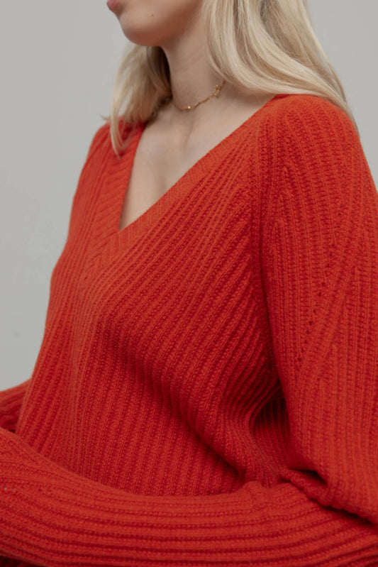 Pullover MANON aus Wolle von RIFO in orange